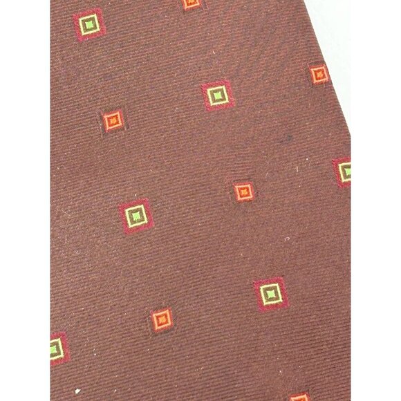 VTG LOT OF 3 Brown & Maroon Silk & Viscose Ties Made in Italy Retro Classi - Picture 9 of 11